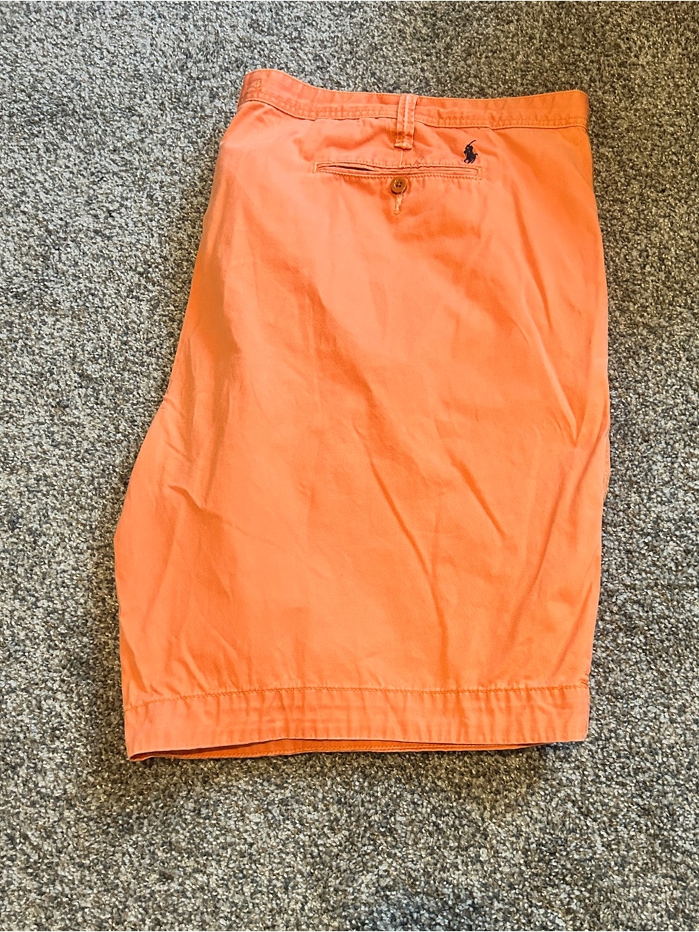 Polo by Ralph Lauren Coral-Orange Cotton Flat Front Shorts